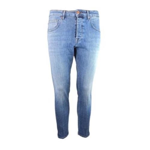 Yaren Slim Fit Jeans met Gold Rose Button Don The Fuller , Blue , Here...