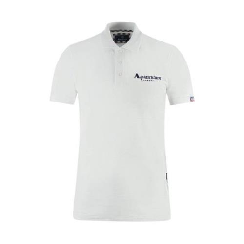 Katoenen poloshirt met logoknopen Aquascutum , White , Heren