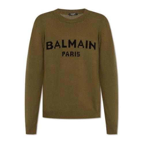 Trui met logo Balmain , Green , Heren