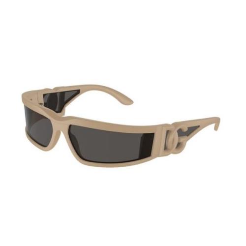 Beige Frame Donkergrijze Lenzen Zonnebril Dolce & Gabbana , Beige , Un...