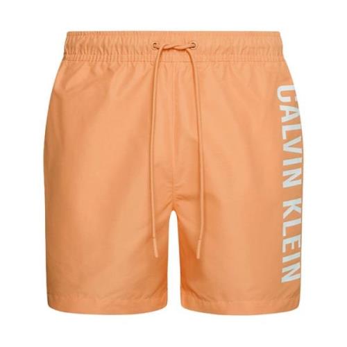 Oranje Zwemshorts met Binnenbroek Calvin Klein , Orange , Heren