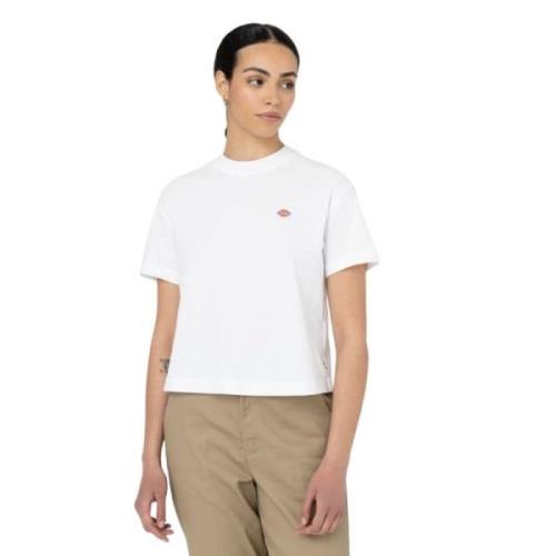 Casual Katoenen T-shirt Dickies , White , Dames