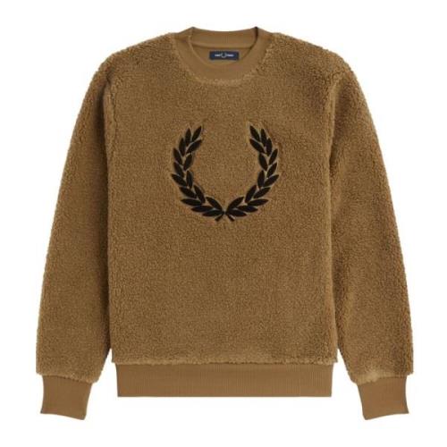 Heren Borg Fleece Sweater Fred Perry , Brown , Heren