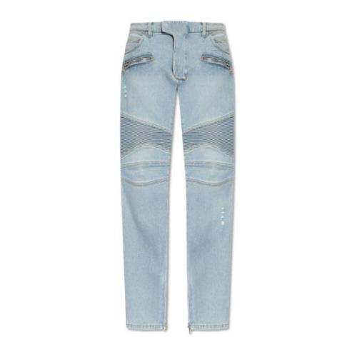 Jeans met logo Balmain , Blue , Heren