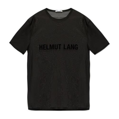 Transparante T-shirt met Logo Helmut Lang , Black , Heren