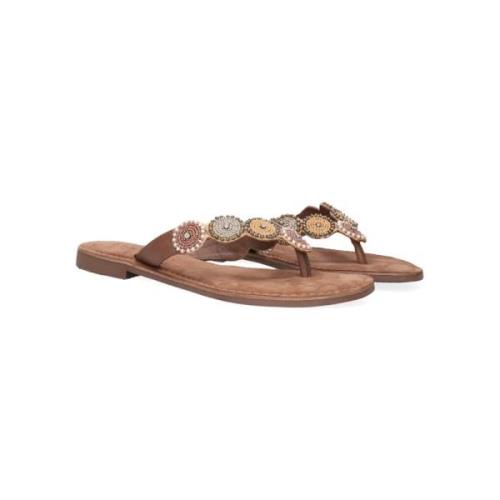 Kralen Cirkel Slippers Lazamani , Beige , Dames