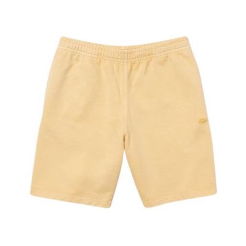 Gele Fleece Logo Shorts Lacoste , Yellow , Heren