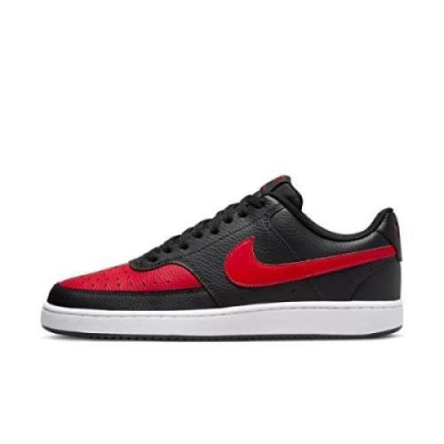 Retro Basketbalstijl Sneaker Zwart/Rood/Wit Nike , Black , Heren