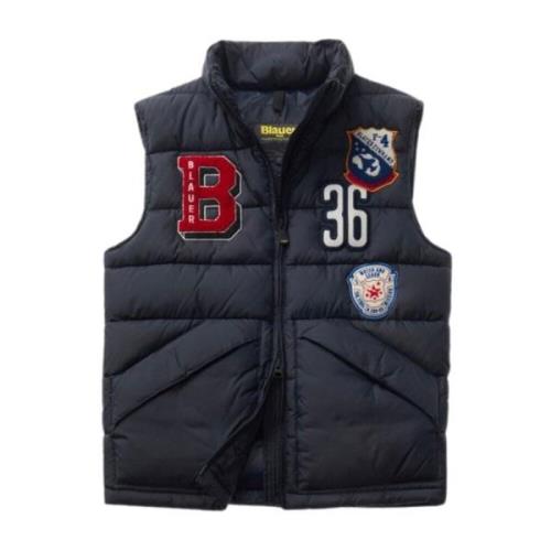 Heren Jackson Patch Geruite Vest Blauer , Blue , Heren