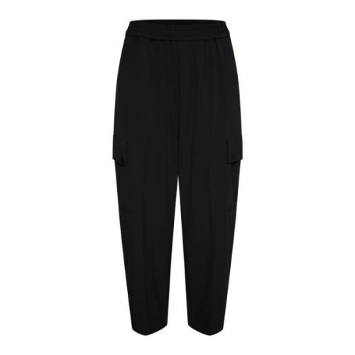 Relaxed Fit Zwarte Broek InWear , Black , Dames