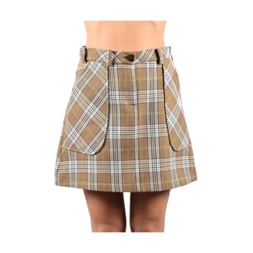 Tartan Katoenen Minirok Patrizia Pepe , Multicolor , Dames