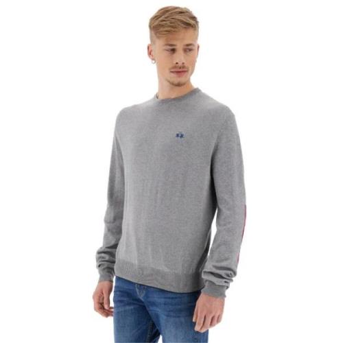 Geborduurde Katoenen Crewneck Trui La Martina , Gray , Heren