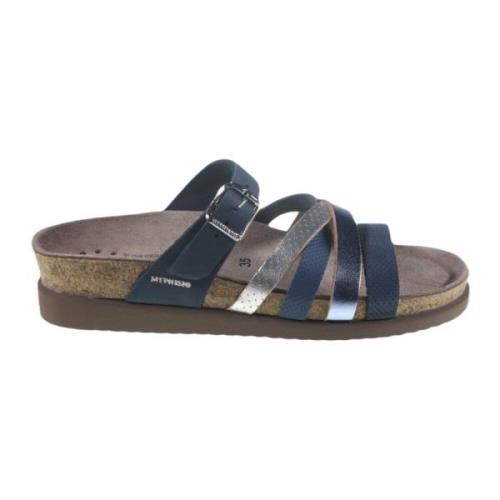 Comfort Sandaal - Blauw Mix Mephisto , Blue , Dames