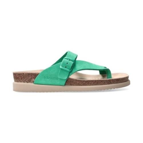 Groene Teenslipper Uitverkoop Mephisto , Green , Dames