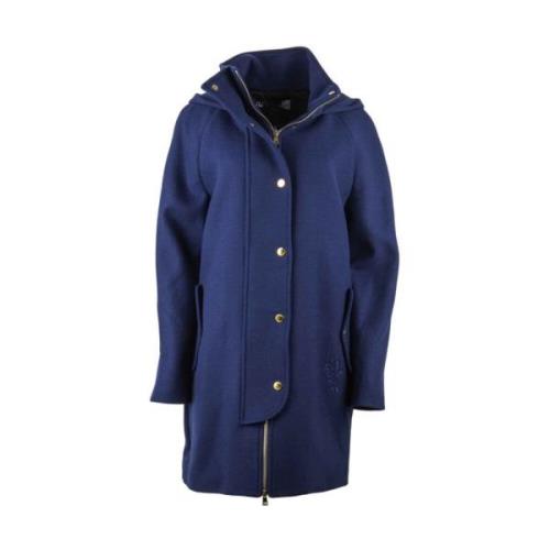 Blauwe Hoodie met Gouden Accenten Love Moschino , Blue , Dames