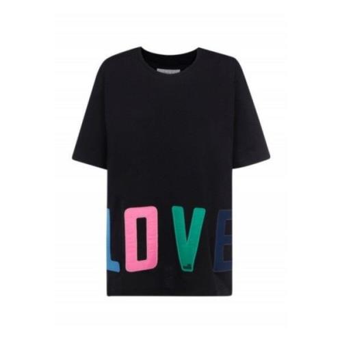 Multicolor Print Oversize T-Shirt Love Moschino , Black , Dames