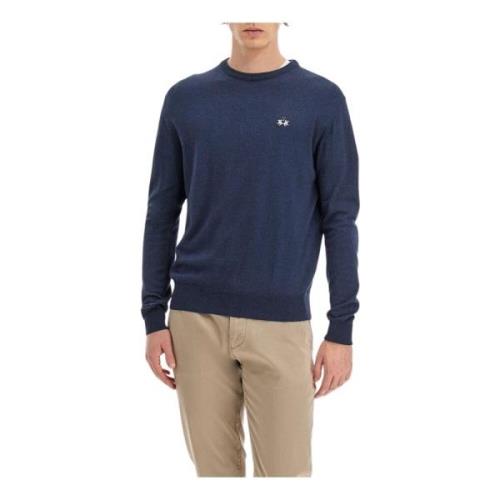 Heren Crewneck Logo Trui La Martina , Blue , Heren