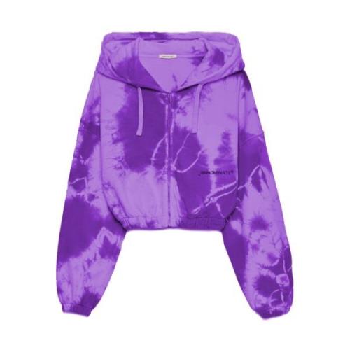 Hoodie met rits en logo print Hinnominate , Purple , Dames