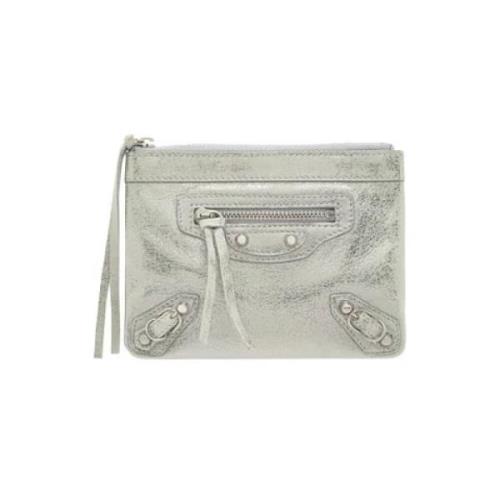 Pre-owned Leather wallets Balenciaga Vintage , Gray , Dames