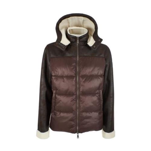 Gewatteerde Hoodie Jas YES ZEE , Brown , Heren