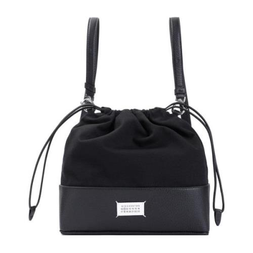 Trekkoord Rugzak Zwart Maison Margiela , Black , Heren