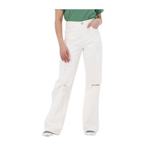 Wijde Hoge Taille Denim Jeans Colourful Rebel , White , Dames