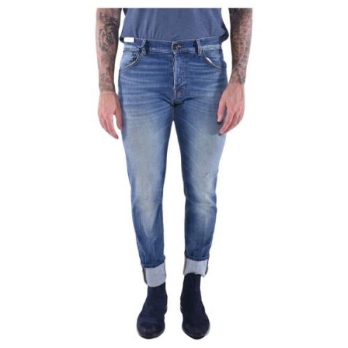 Vintage Katoenen Skinny Jeans PT Torino , Blue , Heren