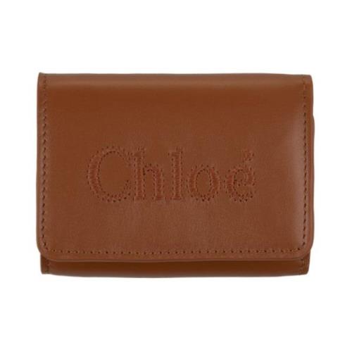 Bruine Trifold Mini Portemonnee Chloé , Brown , Dames