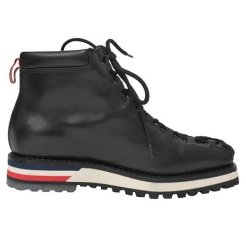 Pre-owned Leather boots Moncler Pre-owned , Black , Heren