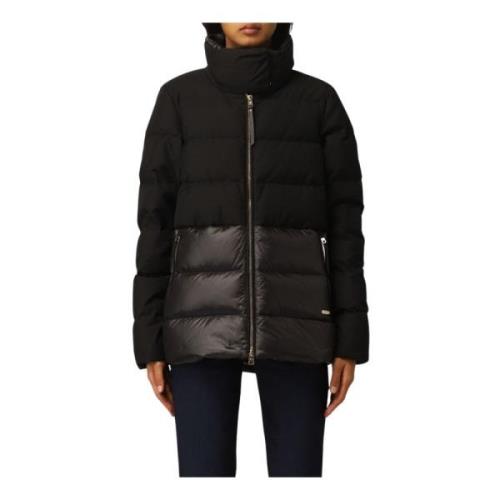 Korte Luxe Puffy Donsjas Woolrich , Black , Dames