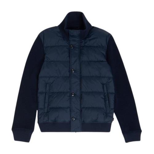 Gewatteerde jas met wollen mouwen Woolrich , Blue , Heren