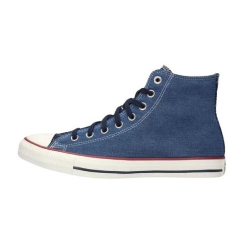 Blauwe Denim Hoge Sneakers Converse , Blue , Heren