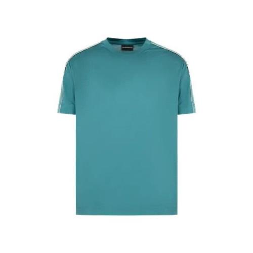 Heren Tape Logo Reliëf T-shirt Emporio Armani , Green , Heren