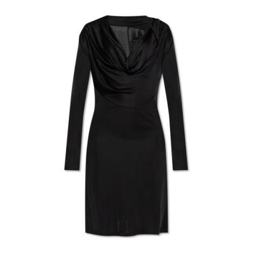 Jurk met een vloeiende halslijn Helmut Lang , Black , Dames