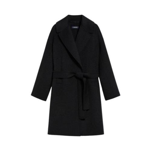 Donkergrijze Wollen Jas Eolo Max Mara , Black , Dames