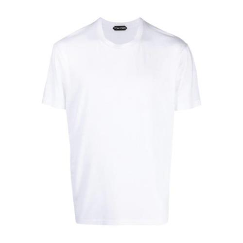 Witte Ronde Hals Korte Mouw T-Shirt Tom Ford , White , Heren
