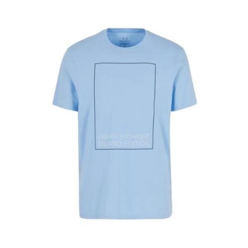 Biologisch Katoenen Bedrukt T-shirt Armani Exchange , Blue , Heren