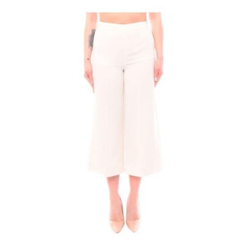 Dames Wijde Pijp Cropped Broek Marella , White , Dames