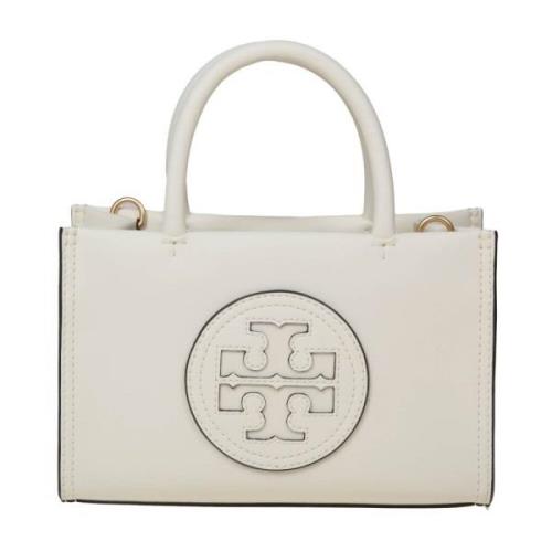 Witte Micro Leren Handtas met Dubbele Handvat Tory Burch , White , Dam...