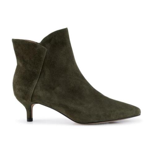 Saga Zip Dames Suede Booties Shoe the Bear , Green , Dames