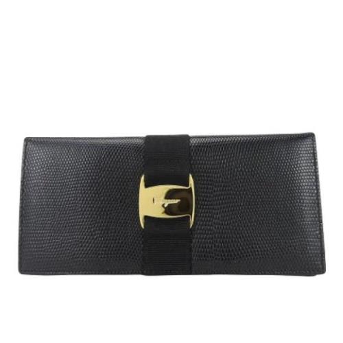 Pre-owned Leather wallets Salvatore Ferragamo Pre-owned , Black , Dame...