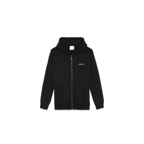 Heren Zip Hoodie met Achterlogo Regular Fit Gaëlle Paris , Black , Her...