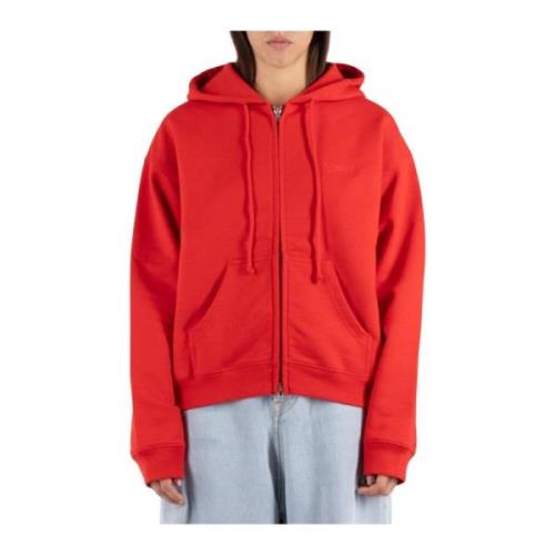 Rode hoodie met rits Vetements , Red , Dames