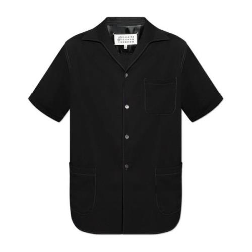Overhemd met contrasterende stiksels Maison Margiela , Black , Heren