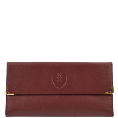 Pre-owned Leather wallets Cartier Vintage , Red , Dames