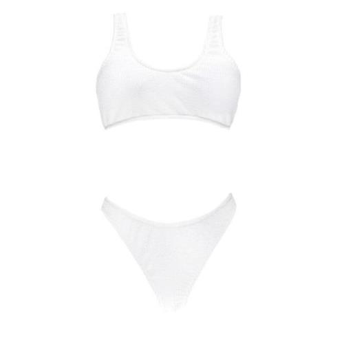 Witte Geëmbosseerde Bikini voor Vrouwen F**k , White , Dames