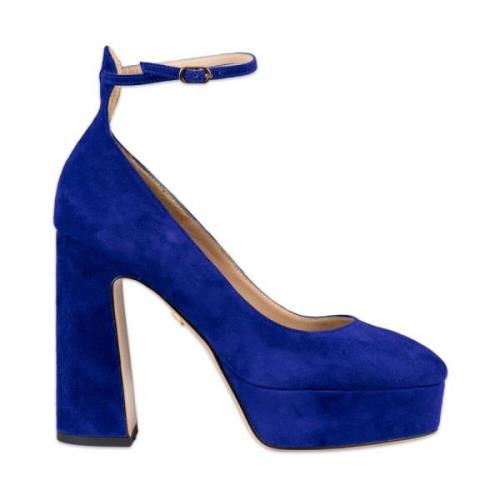 Blauwe Suède Hakken Pumps Lola Cruz , Blue , Dames