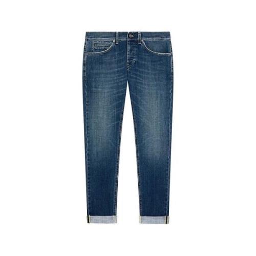 Skinny Fit Denim Jeans Dondup , Blue , Heren