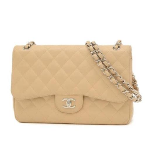 Pre-owned Leather chanel-bags Chanel Vintage , Beige , Dames