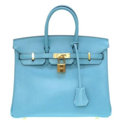 Pre-owned Leather handbags Hermès Vintage , Blue , Dames